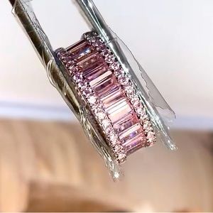 Pink Barbie statement engagement band ring size 5,6,7,8,9 available